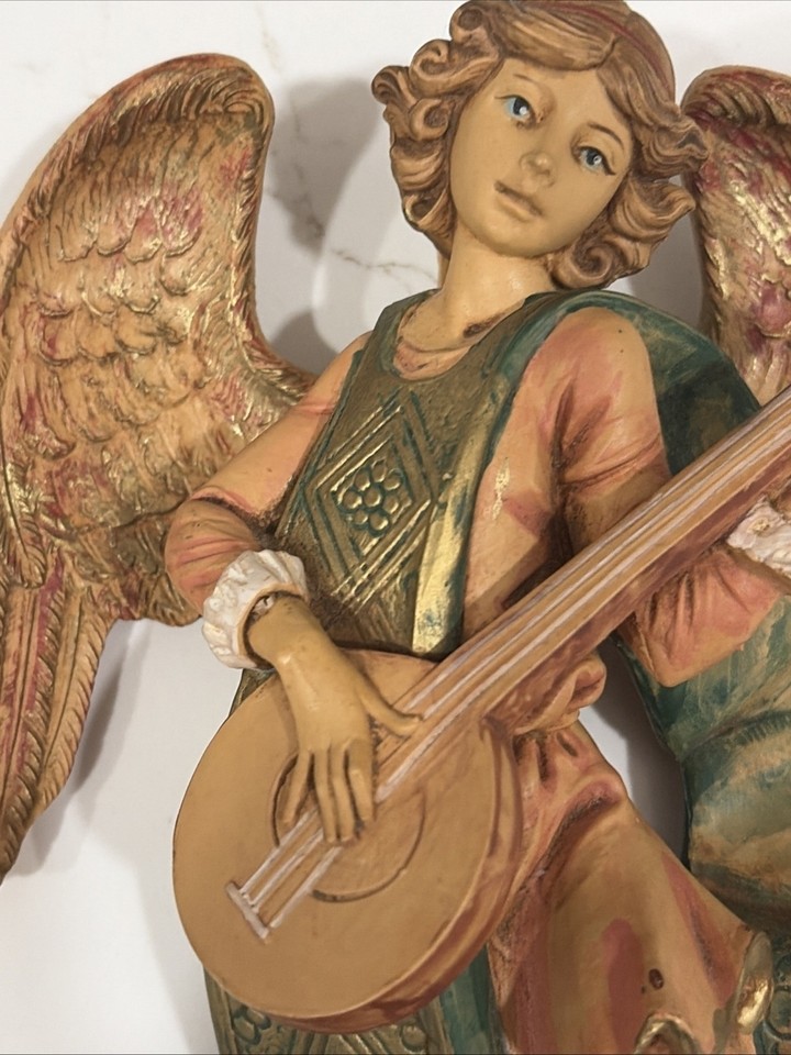 Vintage Fontanini Angel Playing Mandolin Lute Wall Hanging Depose Italy ...
