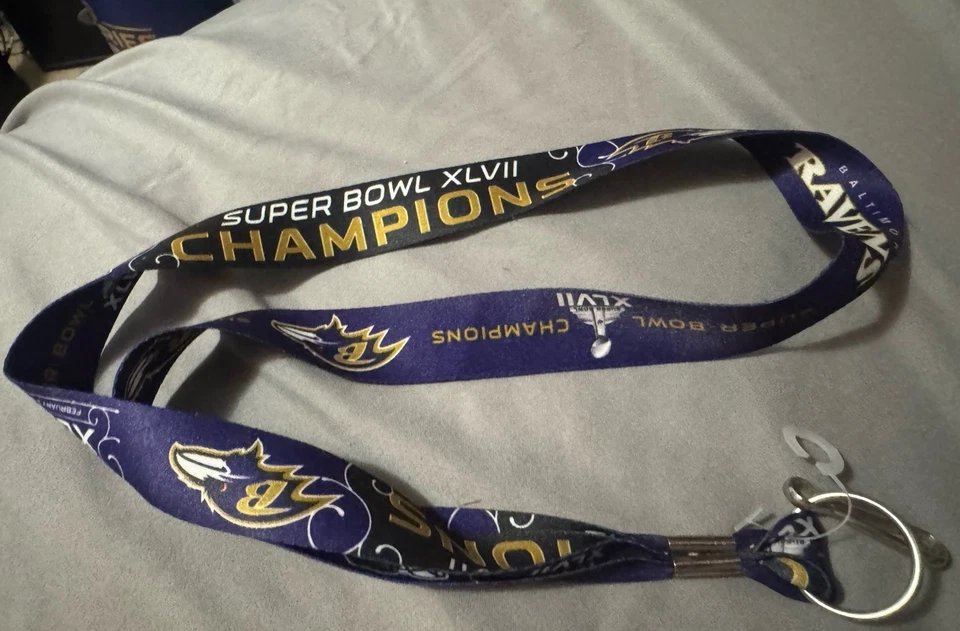 Baltimore Ravens Super Bowl XLVII Champions 19” Lanyard,Keychain NFL WINCRAFT - Image 3 of 4