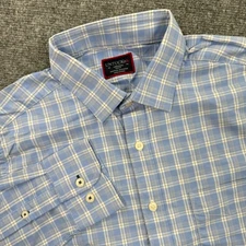 UNTUCKit Zonte Shirt Medium Blue Slim Fit Long Sleeve Plaid Button Up Men's