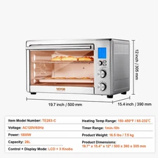 10-IN-1 Countertop Convection Oven, 28L/29.6Qt Multifunctional Conventional Oven
