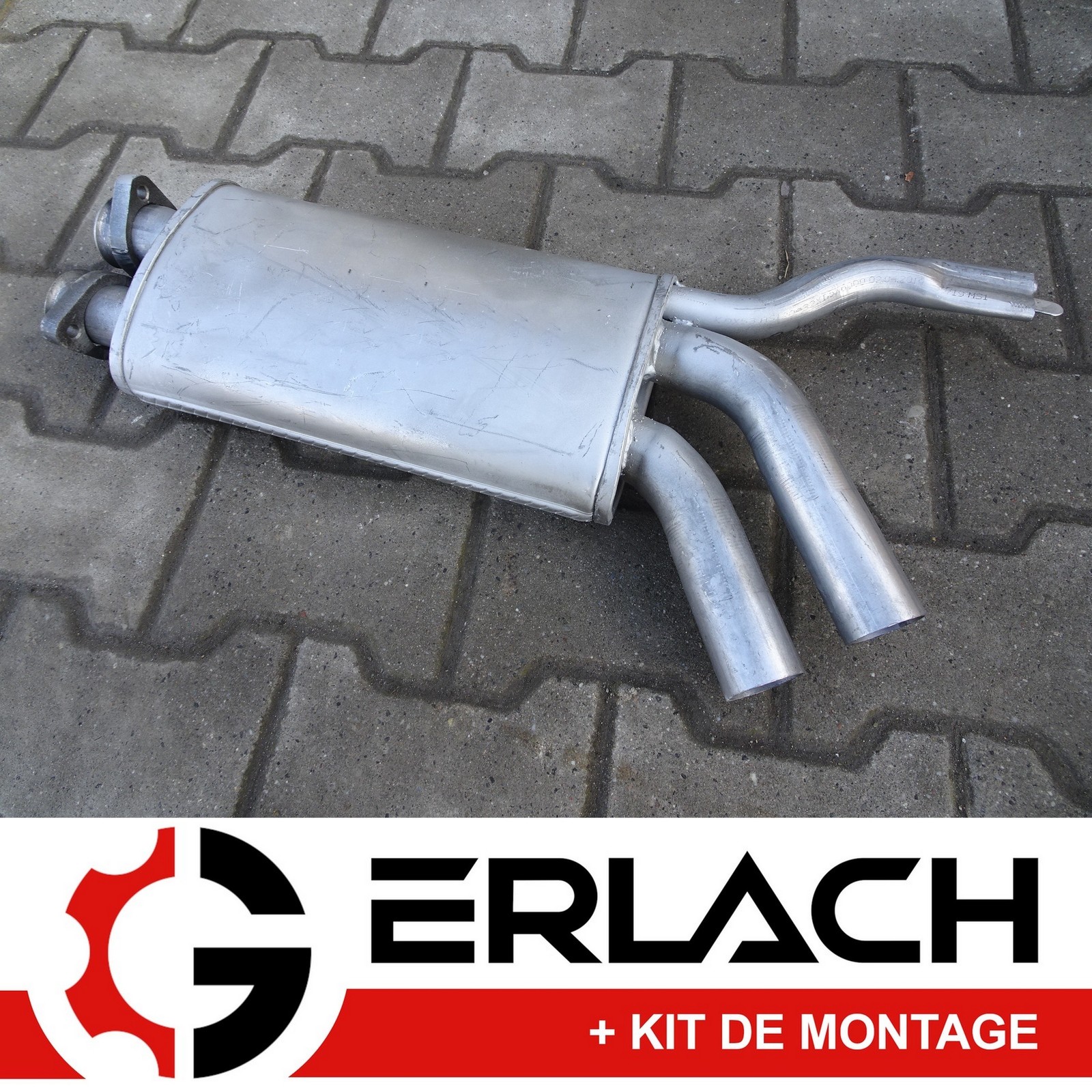 Silencieux intermédiaire en acier aluminisé renforcé pour BMW E34 525i