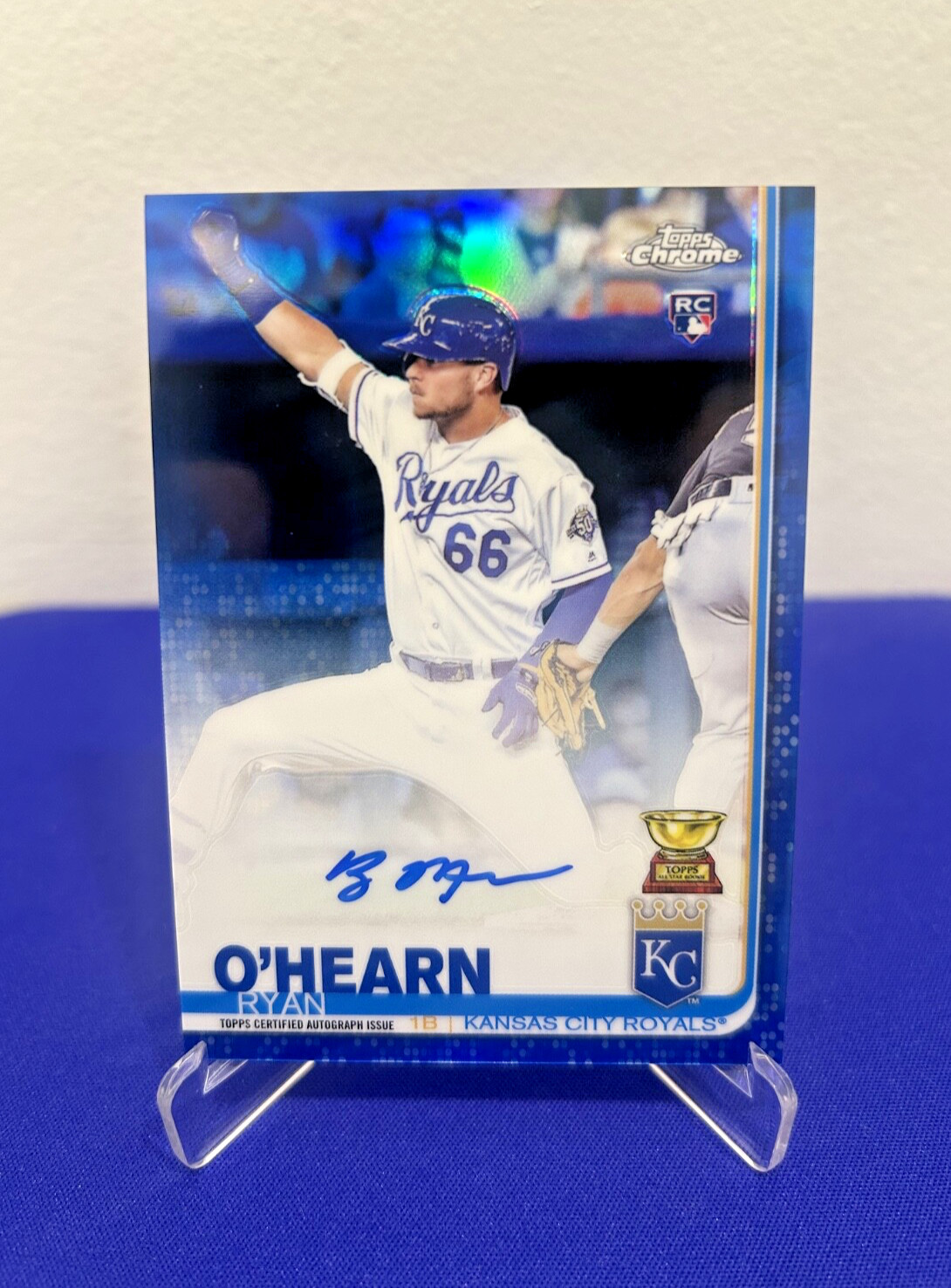 2019 Topps Chrome Ryan O'Hearn Auto Rookie Autographs True Blue Refractor #/150