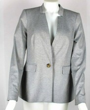 DKNY Womens Gray One Button Soft Knit Blazer Jacket Sz 8 - NWT