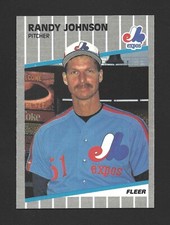 1989 Fleer #381 RANDY JOHNSON Raw - Montreal Expos - Black Out Variation RC