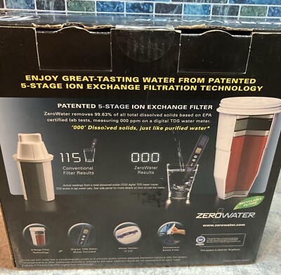NEW ZeroWater ZP-010 Water Filtration Pitcher 10 Cup 5 Stage
