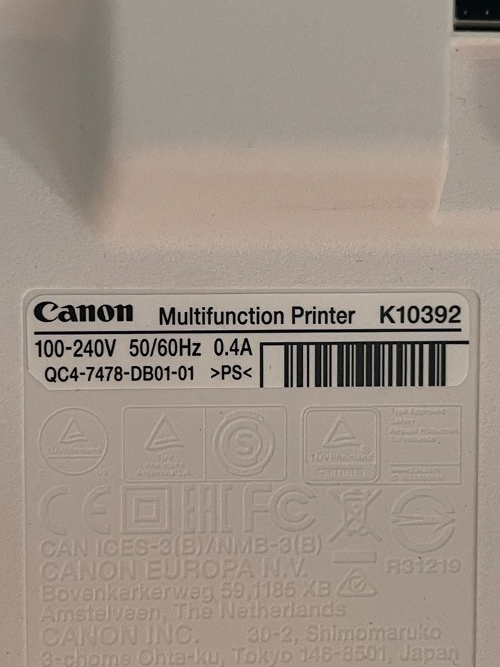 Canon Multifunction Printer Model K10392 eBay