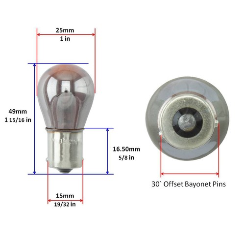4x Bombilla Cromo Intermitente Intermitente Lámpara de Filamento Único 1156 BAU15S 21W - Imagen 2 de 3