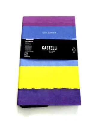 Castelli Notizbuch A5 Stripes Blaubeere Collection Farbschnitt