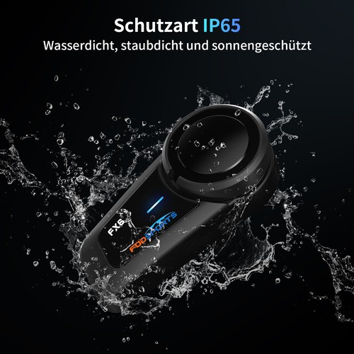 Fodsports FX6 Intercom Motorrad Gegensprechanlage Bluetooth Headset 1000m FM DE - Bild 6 von 12