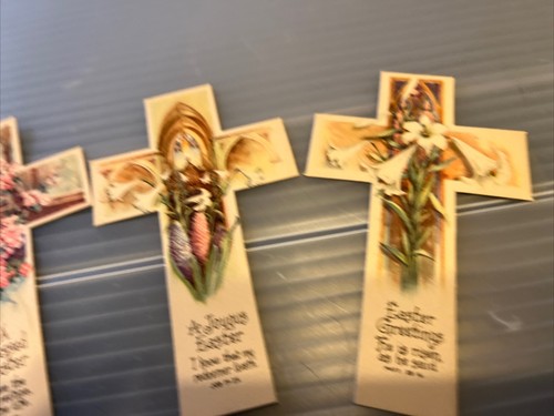Pasqua 4 diversi segnalibri biblici croce Gibson Norwalk carta VINTAGE fantastico - Foto 3 di 5