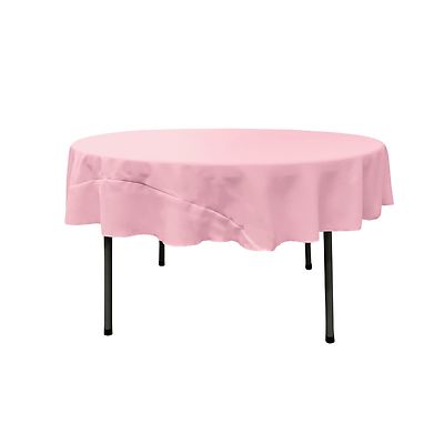 LA Linen Polyester Poplin Round Tablecloth, 72-Inches. Made in USA
