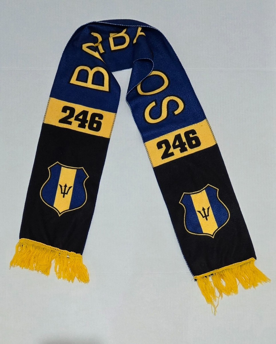 Barbados Soccer Scarf Knit, Football Knit Scarf, National