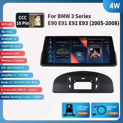 10.25'' Android13 Carplay Stereo Radio GPS For BMW 3 Series E90 E91 E93 CCC 05-08