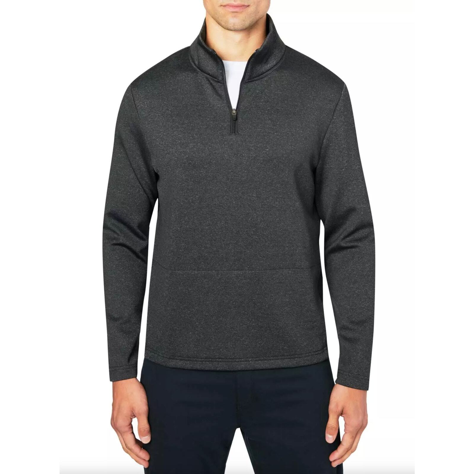 CON.STRUCT Solid Texture Fleece Lined Quarter Zip… - image 1