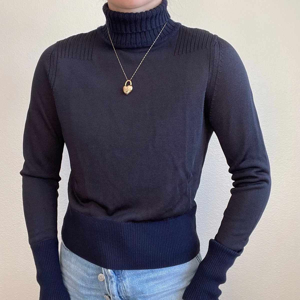 Navy hotsell turtleneck sweater