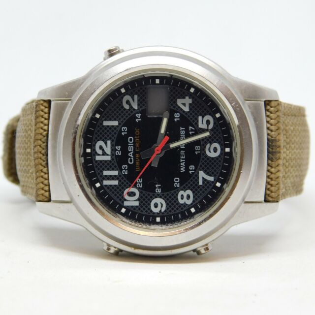 CASIO 4756 WVQ-140A Wave Ceptor Nylon Band Quartz Analog Digital Men's Watch