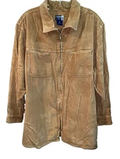 Venezia Jeans Tan Corduroy Shacket Long Sleeve size 18/20