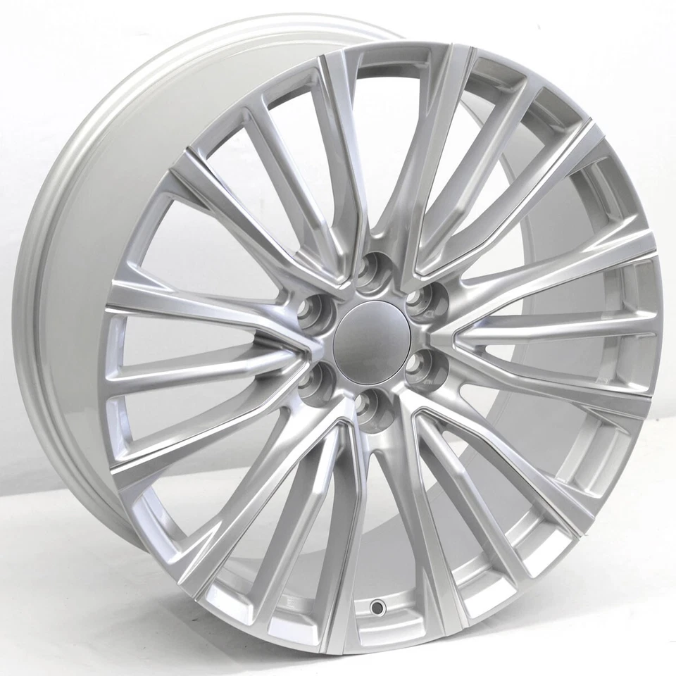 22" Silver Milled Escalade V Replica Wheel 22x9 6X5.5 +28 Chevy Tahoe GMC Yukon - Image 2 of 4