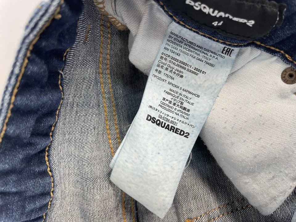 Pantalones cortos de mezclilla para hombre Dsquared2 Italia azul desgastado talla 44 Foto 4 de 4