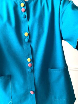 Jacke Bluse blau grün Knöpfe pastell Mine Closet Größe ca. 38 wie neu