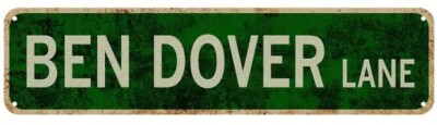 Ben Dover Street Metal Sign 3.94 x 15.75