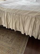 Eastern Accents JOLENE Ruffled Satin Queen Bedskirt Ivory