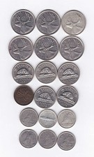 1938 - 1979 Special Canadian 18 Coin Collection 25, 10, 5 & 1 Cent Copper Silver