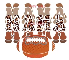 Sublimation Print Leopard Football Mama Ready To Press Heat Transfer