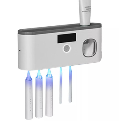 UV-Licht-Sterilisator, Zahnbürstenhalter, Reiniger, Zahnpastaspender, 5 Zahnbü