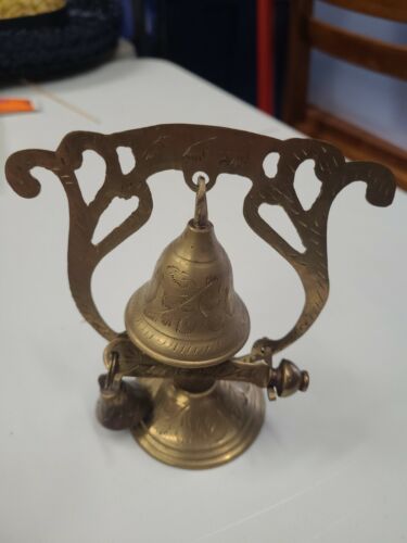 Vintage Indian Brass Dinner Bell 4.75 inch tall - Picture 1 of 8
