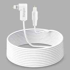 White Optical Audio Cable 30ft, Slim 90 Degree Digital Audio Optical Cord, SP...