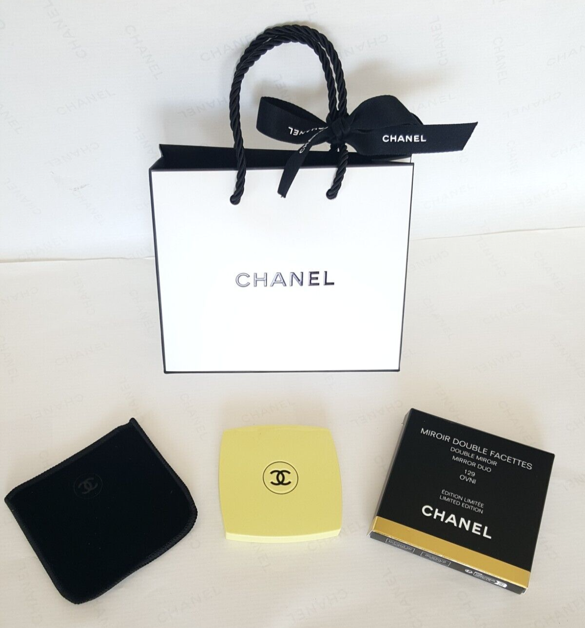 Chanel 2.75 Miroir Double Facettes Makeup Mirror Duo with Pouch