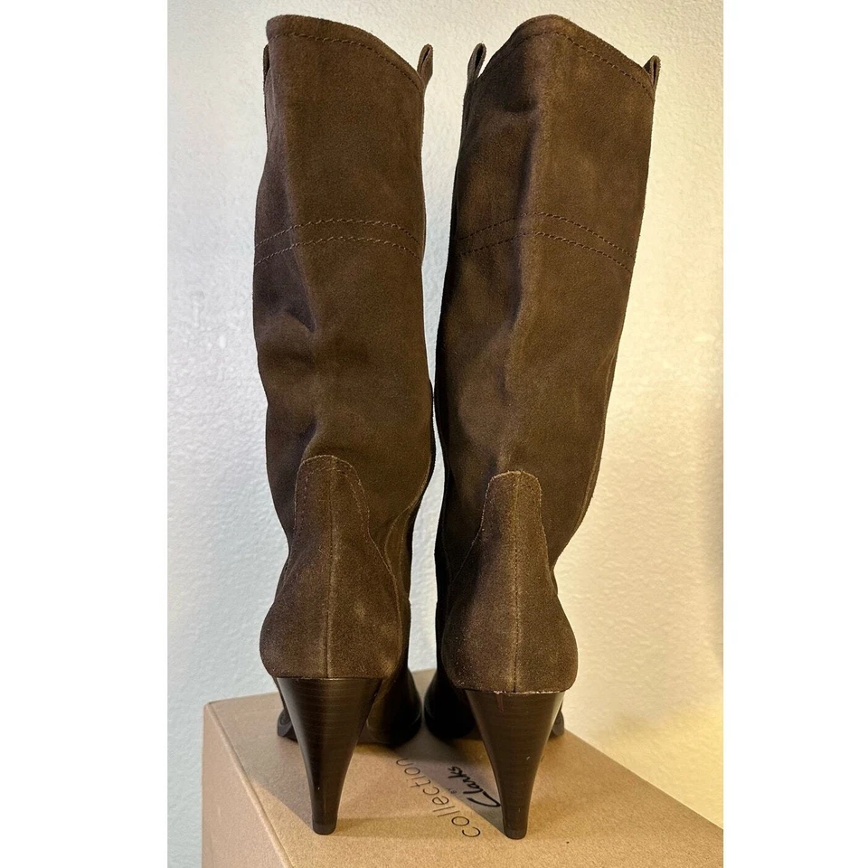 Nine & Co Brown Suede Leather Slouch Heeled Boots - Size 9.5M  — 第 4/4 张图片