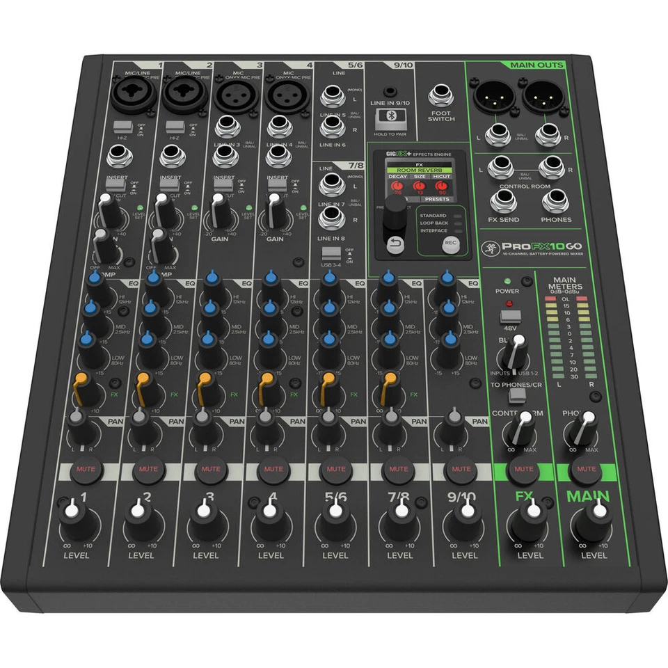 Mackie ProFX10 GO Battery-Powered 10-Channel Analog Audio Mixer With Bluetooth - Image 3 of 4