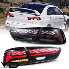 For 2008-2017 Mitsubishi Lancer EVO X EX VLAND Smoked LED Tail Lights Rear Lamps
