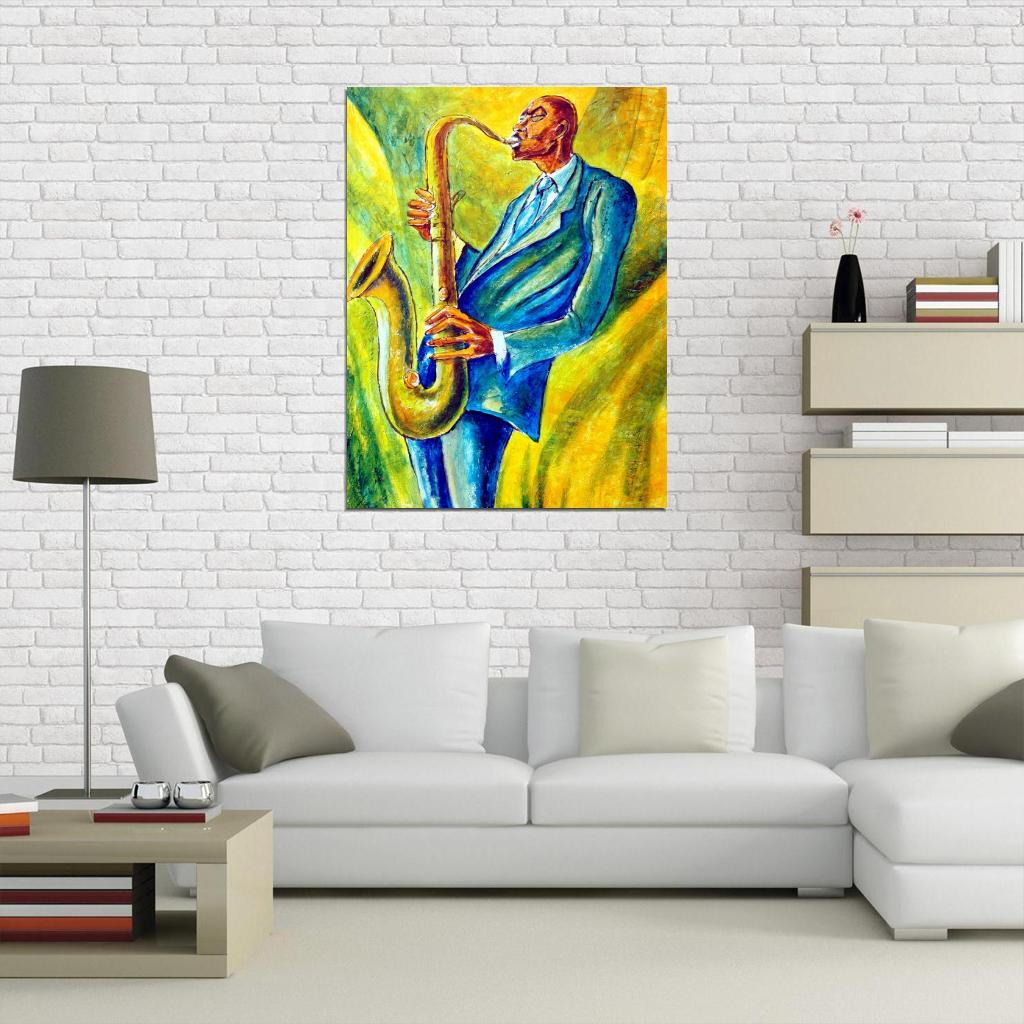 V5263 African American Jazz Painting Art Vintage Decor WALL