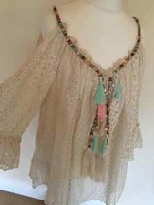 Ltd Edition TK Maxx CAMEO ROSE CROCHET HOLIDAY WEDDING EVENING DRESS TOP Rrp £89