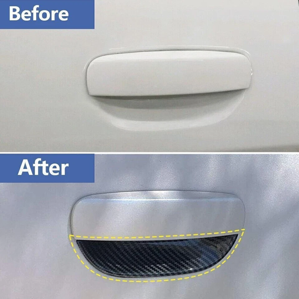 Carbon Fiber ABS Exterior Door Handle Bowl Cover Fit for Dodge Challenger 15-22 Foto 3 de 4