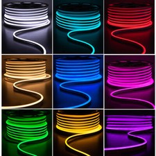 100ft 12/24V LED Neon Rope Light Strip Waterproof Outdoor Boat Car Party Decor