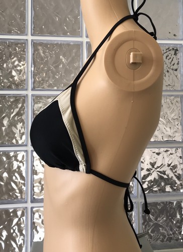 SEA GYPSIES by LOST NEU 39,50 $ schwarz beige Triangel String Bikini Oberteil gepolstert XS - Bild 6 von 10