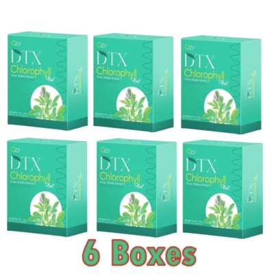 6 Boxes Ozy DTX Chlorophyll Plus Weight Management Fiber Detox Drives Toxins.
