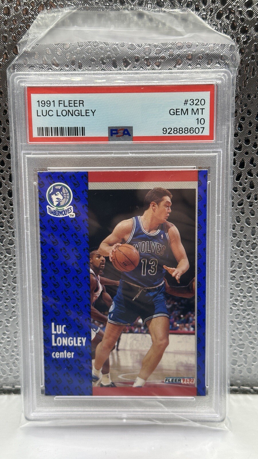 1991 FLEER #320 LUC LONGLEY RC LOW POP PSA 10 GEM MT 10 BULLS 3-PEAT