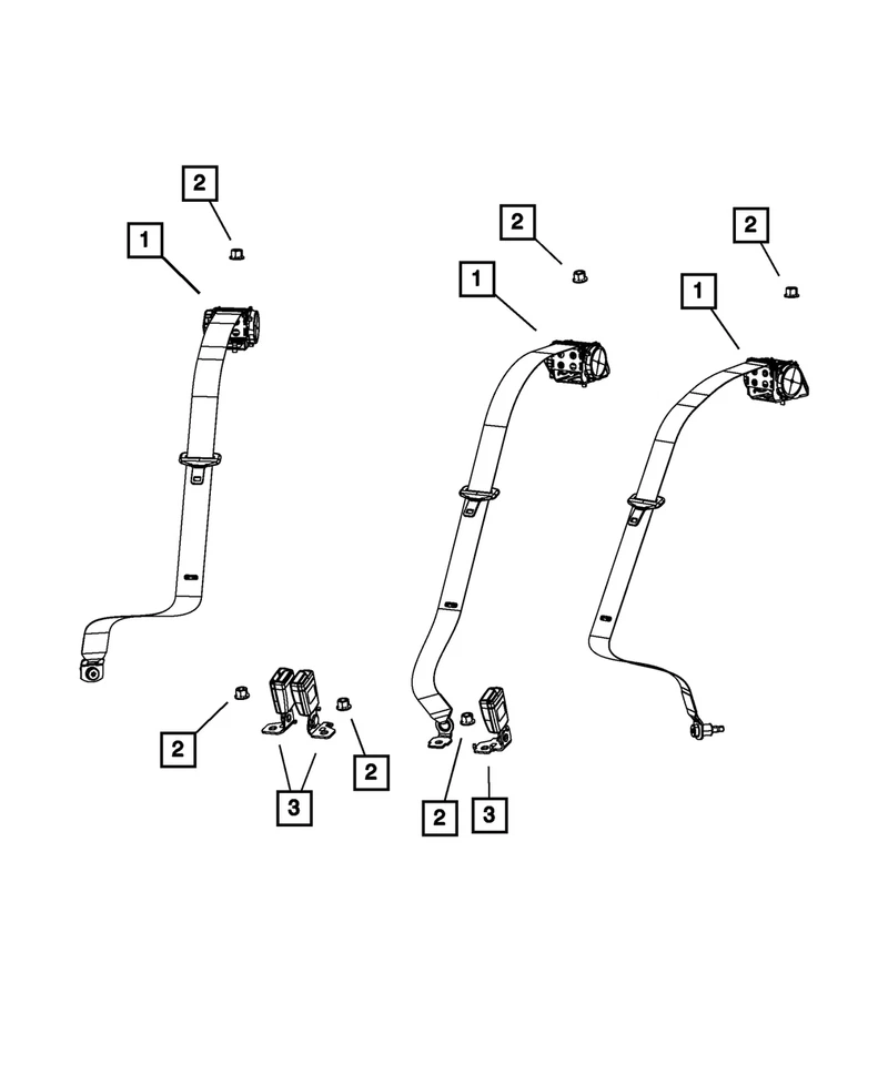 Conjunto de hebilla de cinturón de seguridad genuino Mopar 2013-2014 Dodge Dart 1SW11LA3AA Foto 4 de 4