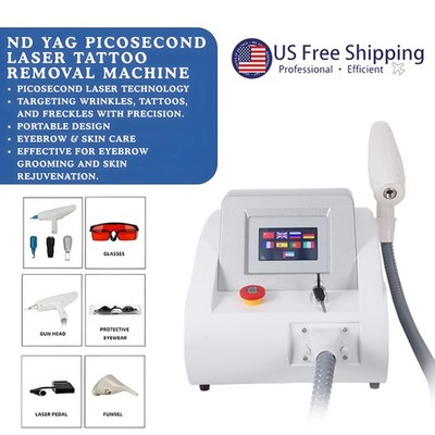 Q Switched ND Yag Laser Tattoo Removal Machine Eyebrow Pigment Remove Freckle US