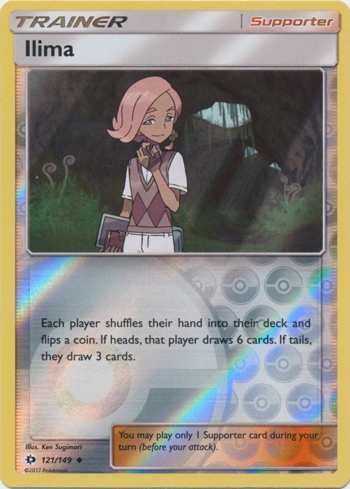 Ilima 121/149 Uncommon SM Base Set Pokemon Reverse Holo Lightly Played