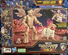 Guardians Of The Galaxy 3 Groot Baby Rocket and Marvel's Cosmo Action Figure Set