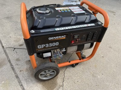 Generac GP3300 Tri-Fuel Power Generator w/ Wheels,Home Backup, Orange/Black