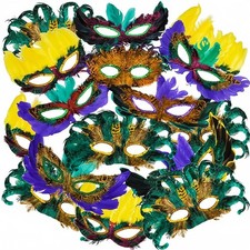 Mardi Gras Masks Pack of 50 Bulk Carnival Masquerade Mask Costume Party Supp...