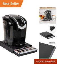 Compact Coffee Pod Drawer - Store 30 Single Serve Pods Stylishly in Black