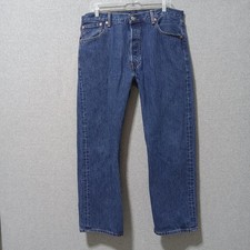 Levis 501 Jeans Mens 36x29 Blue Button Fly Straight Leg Denim Medium Wash